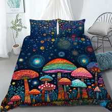 Load image into Gallery viewer, Colorful Mushroom Quilt Bedding Set - Enchanted Forest Dreams Blanket PopCulturePrints
