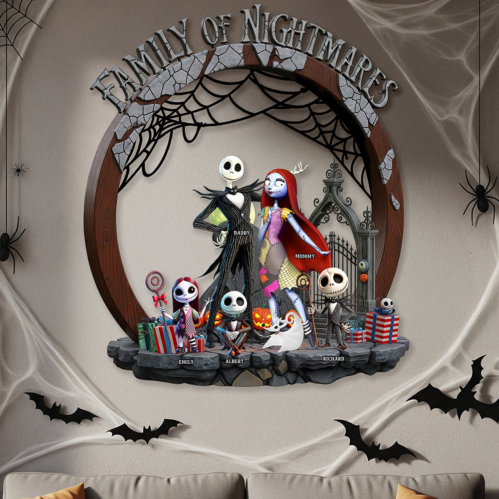 Embrace the Spook: Personalized Horror Family Wood Sign - Unique Halloween Gift for Families Wood Sign PopCulturePrints
