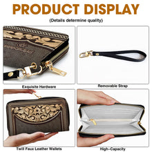 Load image into Gallery viewer, &quot;M.A.M.A, We&#39;ll Be There For You&quot; - Personalized Twill Faux Leather Wallet - Gift for Mom, Grandma, and Loved Ones Leather Wallet PopCulturePrints
