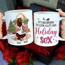 Load image into Gallery viewer, It&#39;s Beginning To Look A Lot Like Holiday Romance Personalized Couple Mug
