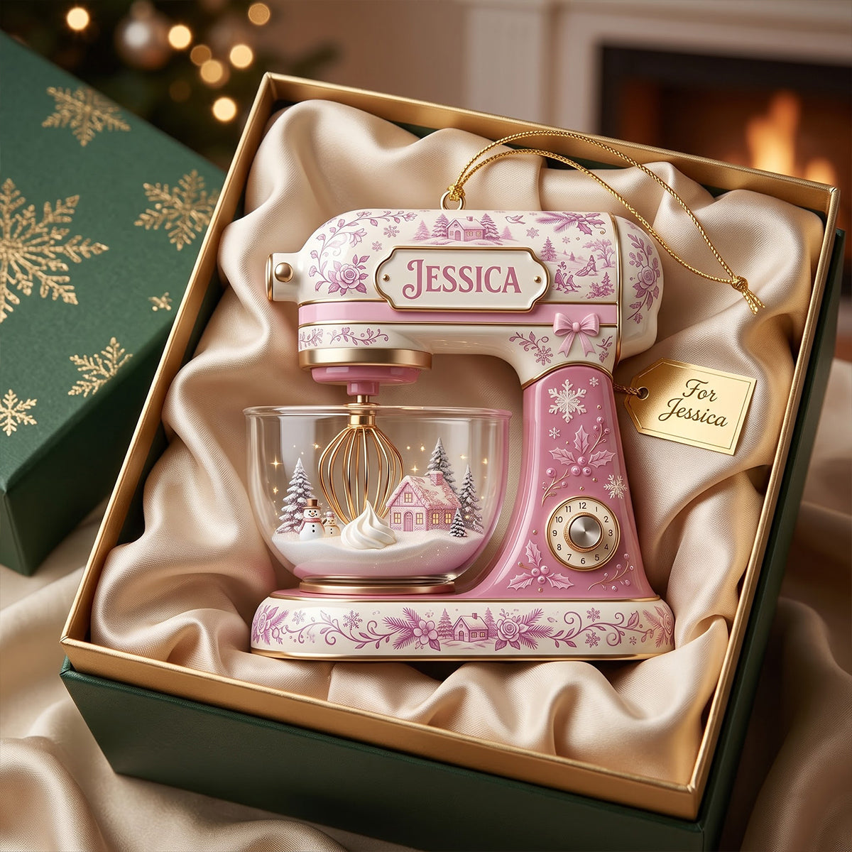 “Whip Up Holiday Joy” - Personalized Baking Mixer Christmas Ornament - Custom Gift for Bakers, Friends, and Family