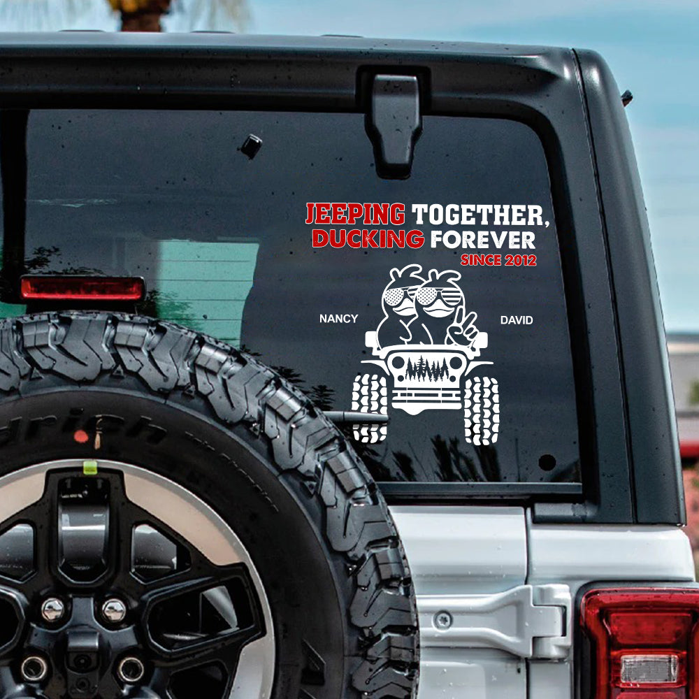 Personalized Jeeping Together Car Decal