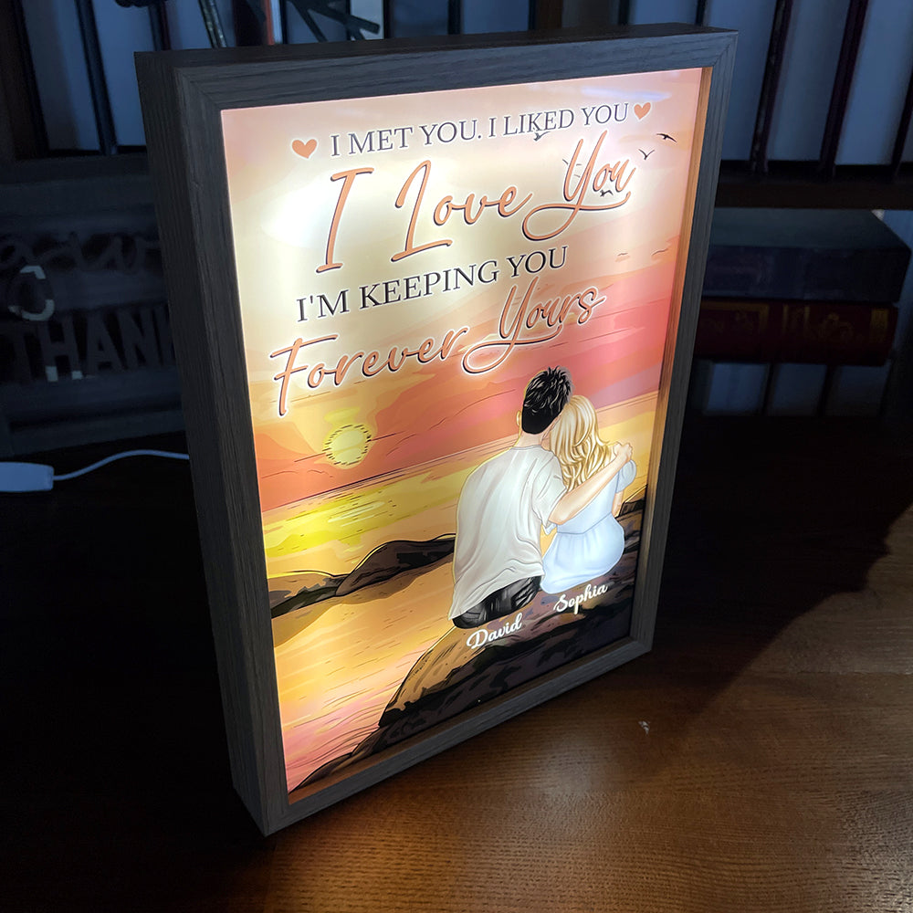 Personalized Couple Light Frame - Sunset Love Keepsake Light Picture Frame PopCulturePrints