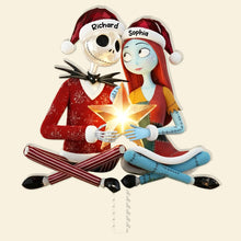 Load image into Gallery viewer, “Together in Spookiness” - Spooky Couple Christmas Tree Topper - Personalized Gift for Couples, Friends, and Halloween Lovers Ornament PopCulturePrints
