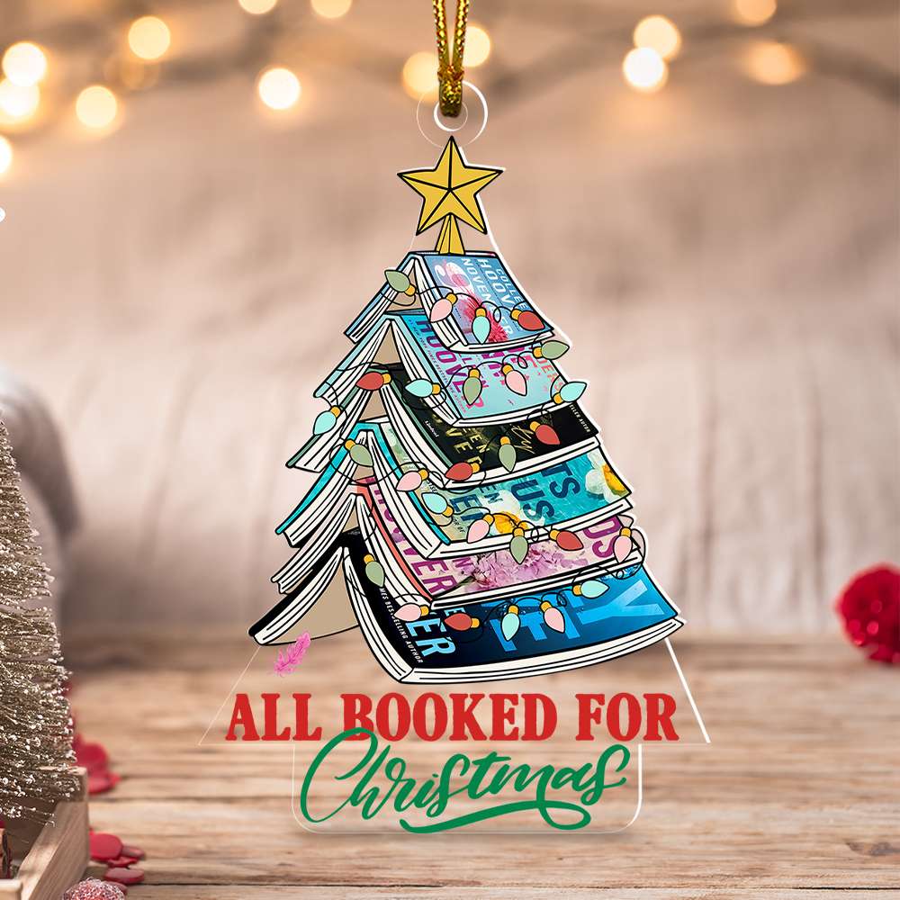 Book Lover's Christmas Ornament - Stacked Books Tree Ornament PopCulturePrints