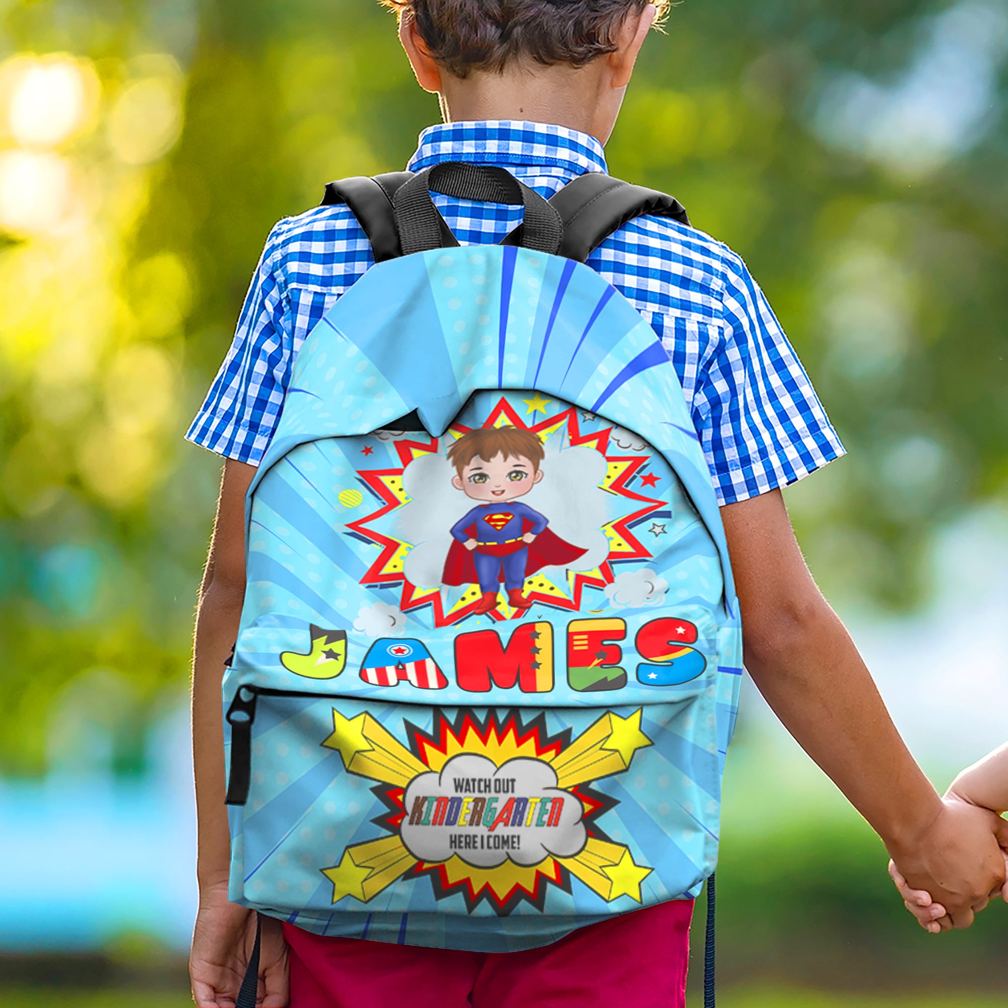 Custom Superhero Kids Backpack - Personalized School Bag Backpack PopCulturePrints