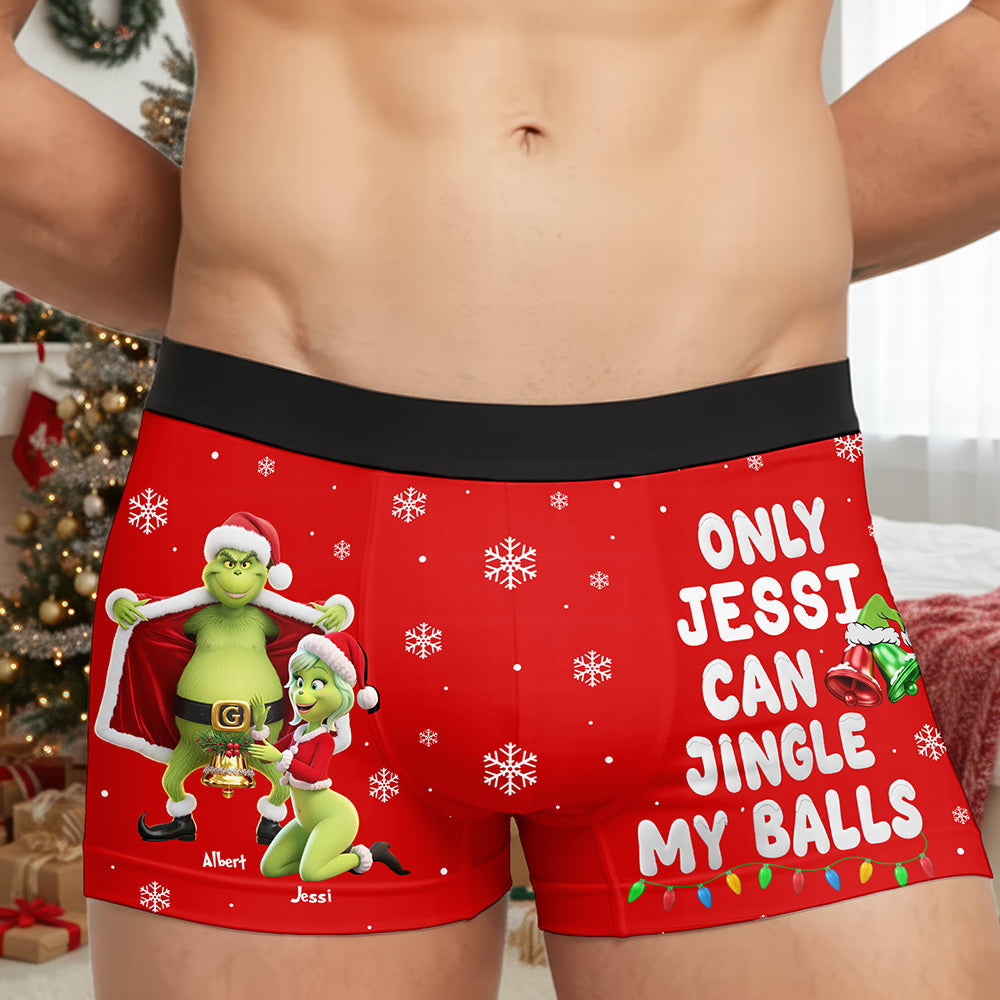 Only Jessi Can Jingle My Balls - Naughty Couple Boxers for Him Boxer Briefs PopCulturePrints