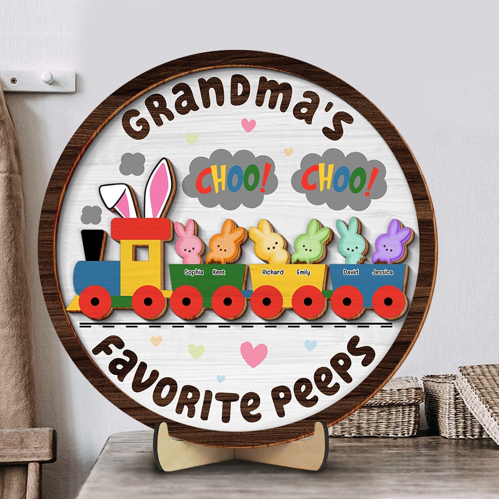 Personalized Grandma's Favorite Peeps Wood Sign Wood Sign PopCulturePrints