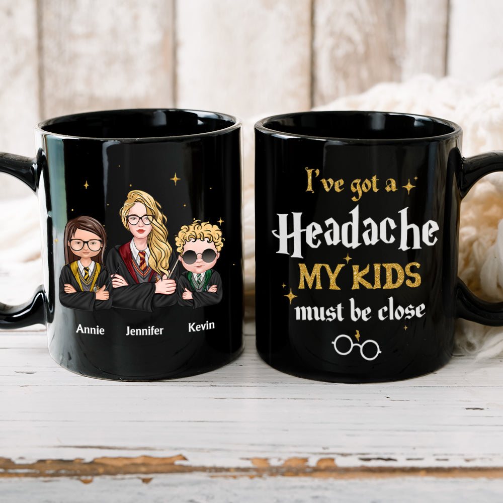 Personalized Wizard Mom Travel Mug with Kids