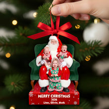 Load image into Gallery viewer, Merry Christmas with Santa – Personalized Ornament for Kids Ornament PopCulturePrints
