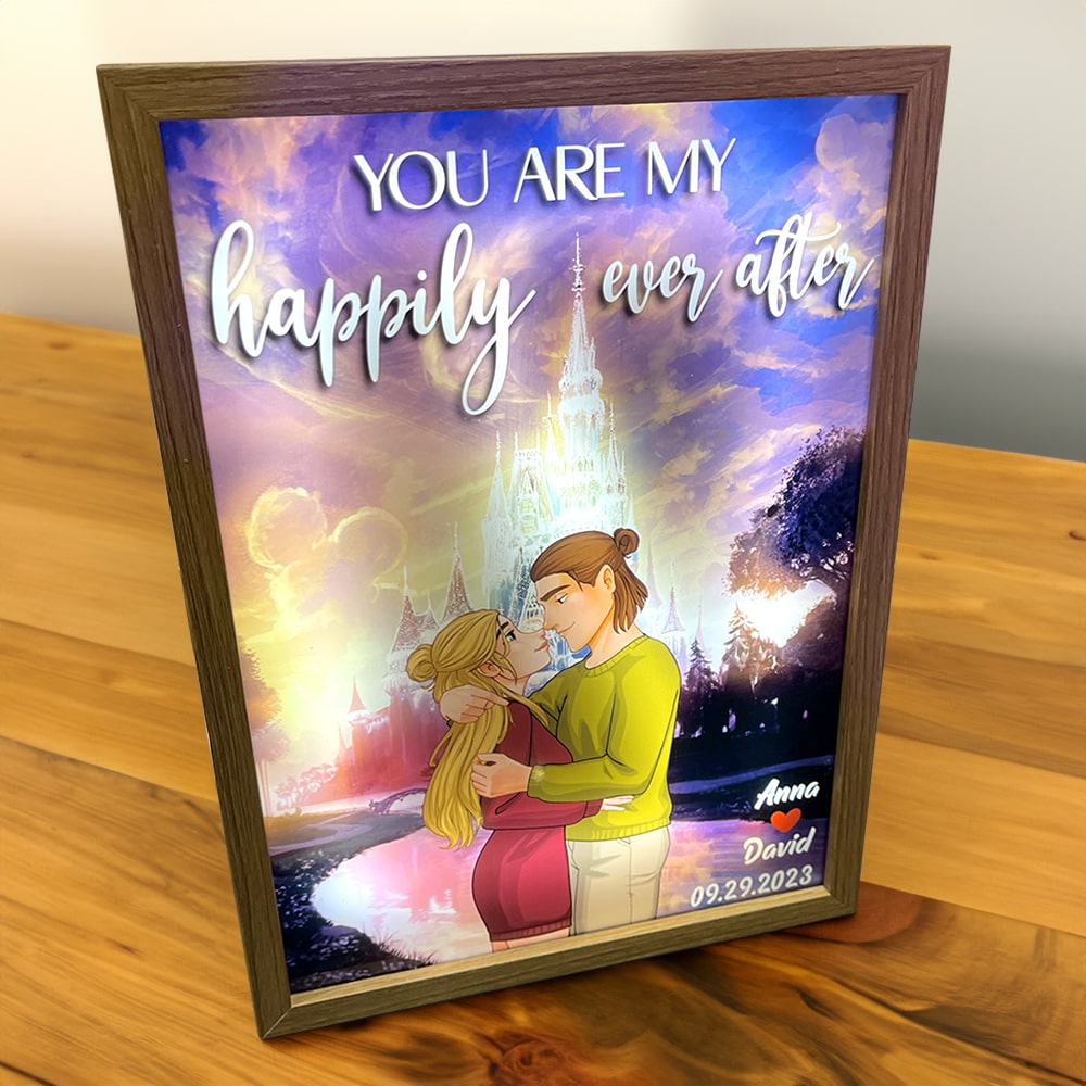 Personalized Couples Light Picture Frame - You Are My Happily Ever After Light Picture Frame PopCulturePrints