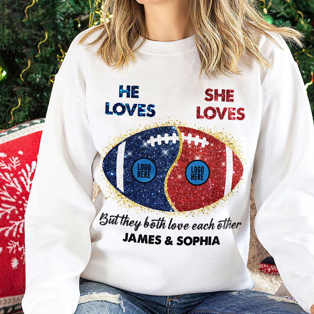 Personalized Football Love Couple Shirt