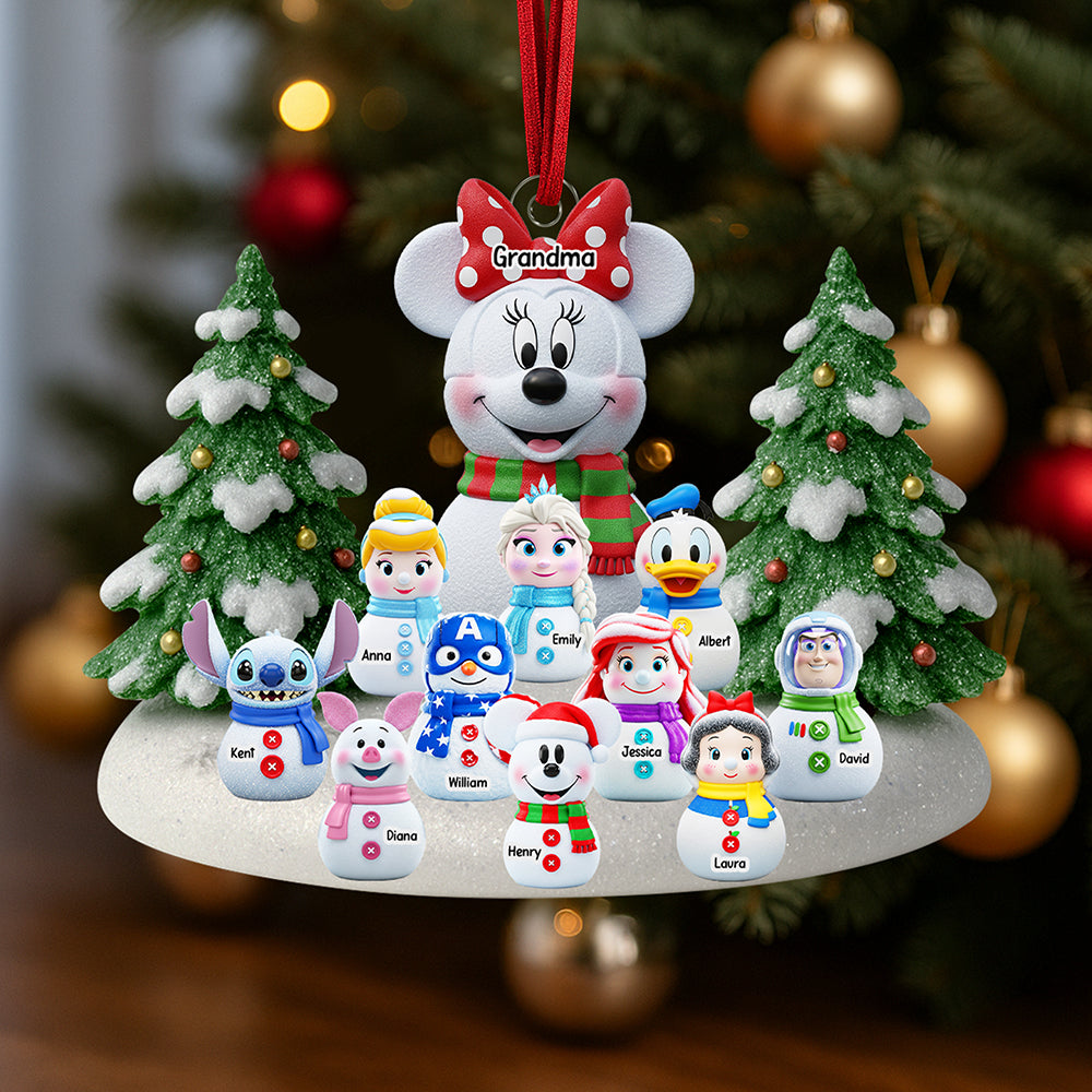 Celebrate Christmas with Grandma - Personalized Cartoon Characters Ornament Ornament PopCulturePrints