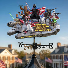 Load image into Gallery viewer, “May the 250th Be With You” - America 250th Anniversary Metal Weather Vane - Personalized Gift for Family and Friends
