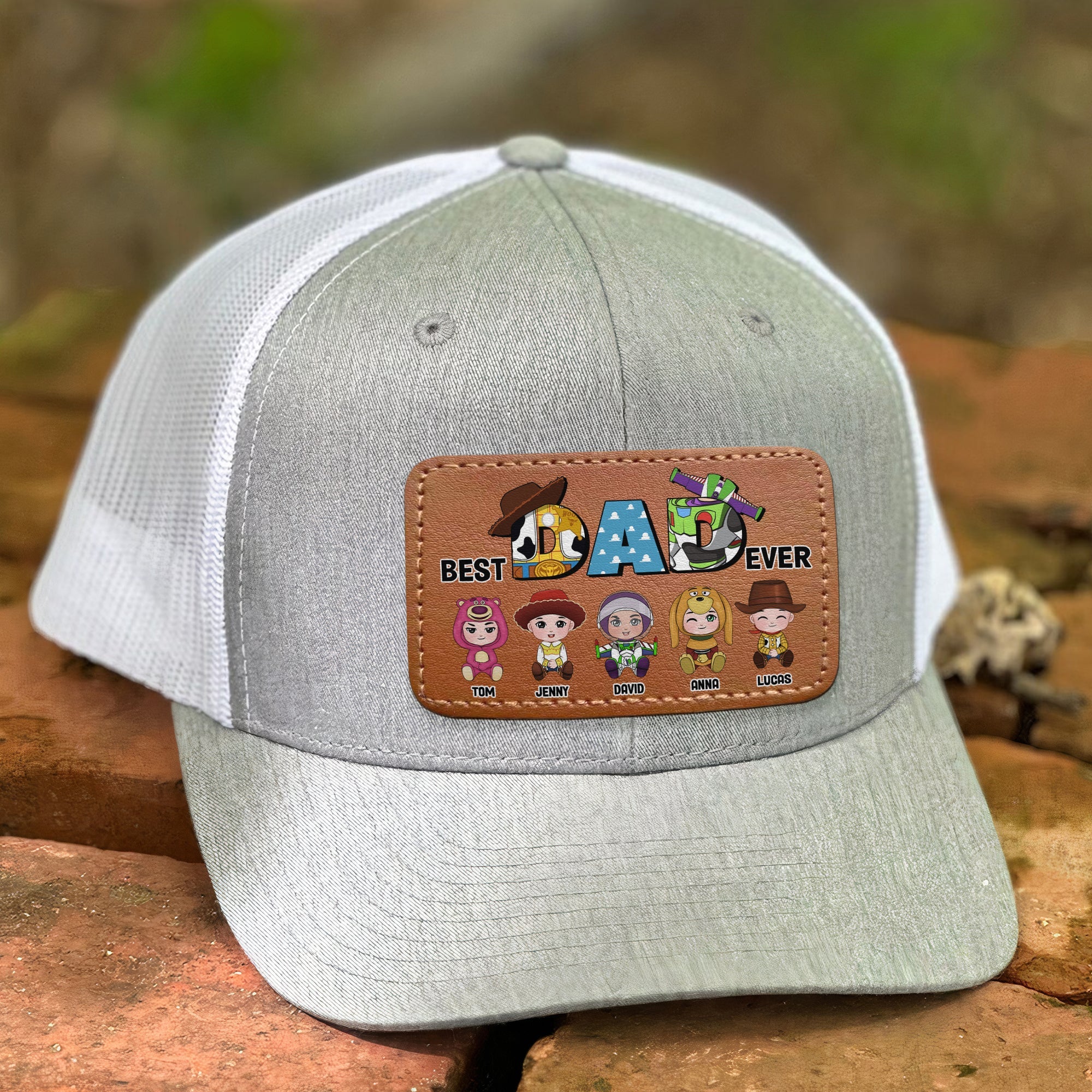 Custom Leather Patch Hat for Dad - Best Dad Ever Gift