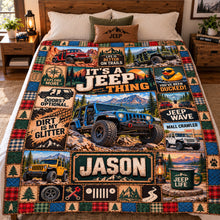Load image into Gallery viewer, “It's a Jeep Thing” - Personalized Off-Road Blanket for Adventure Lovers Blanket PopCulturePrints
