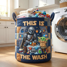 Load image into Gallery viewer, “This Is The Wash!” – Custom Quilted Laundry Basket – Perfect Gift for Star Wars Fans and Home Organizers
