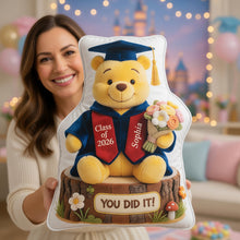 Load image into Gallery viewer, "You Did It!" Celebrate Success - Graduation Custom Shape Pillow - Personalized Gift for Graduates, Friends, Family, or Anyone Special Pillow PopCulturePrints
