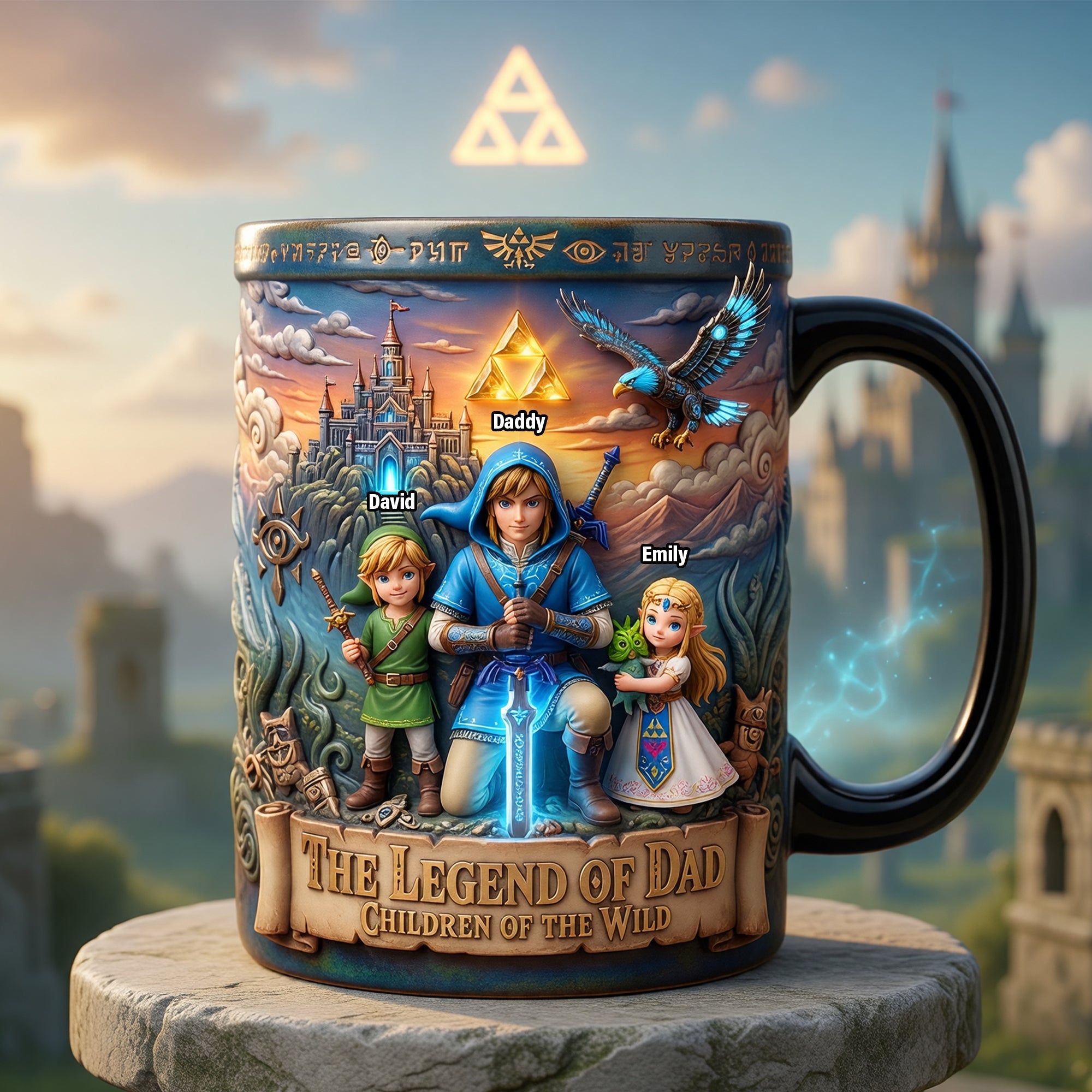 To The World's Greatest Magic Mug - Personalized Gift for Dad with Customizable Family Design Coffee Mug PopCulturePrints