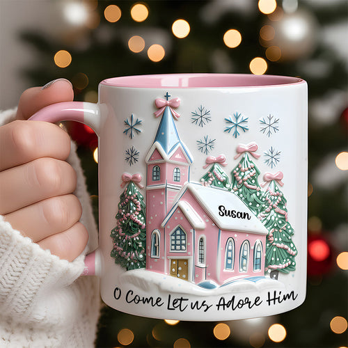 O Come Let Us Adore Him Mug - Personalized Gift for Christian Girls Coffee Mug PopCulturePrints