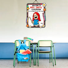 Load image into Gallery viewer, Personalized Teacher Classroom Welcome Sign - Cartoon Character Theme
