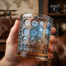 Load image into Gallery viewer, “Take Flight with Every Sip” - Personalized Pilot Cockpit Round Glass
