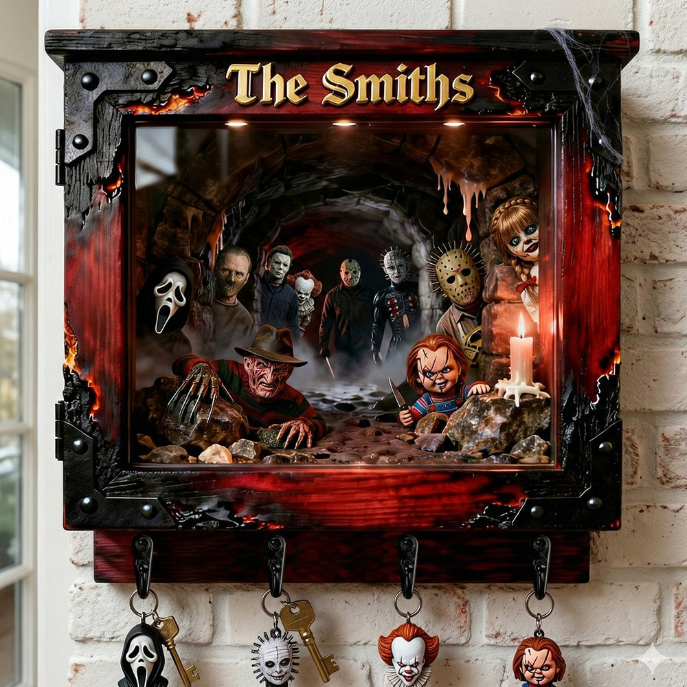 “Embrace Your Dark Side” - Horror Villain Acrylic Key Hanger - Personalized Gift for the Thrill-Seeker Key Hanger PopCulturePrints
