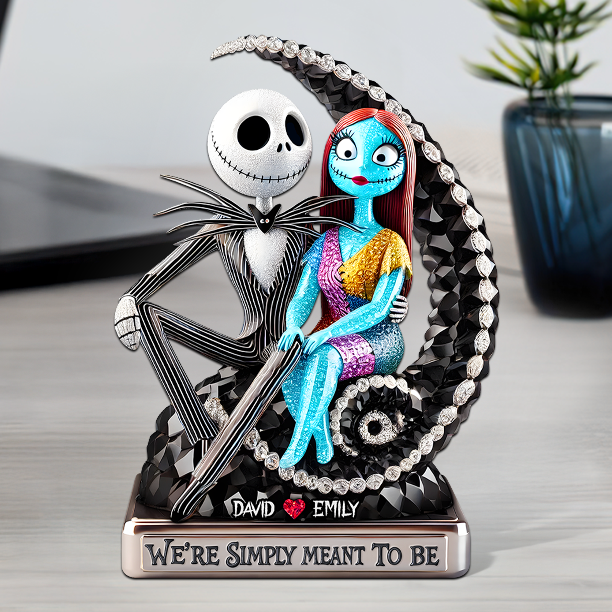 Haunting Sweethearts Acrylic Plaque - Personalized Gift for Couples Shaped Plaques PopCulturePrints