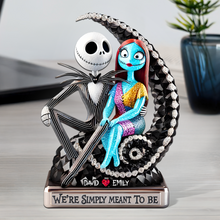 Load image into Gallery viewer, Haunting Sweethearts Acrylic Plaque - Personalized Gift for Couples Shaped Plaques PopCulturePrints
