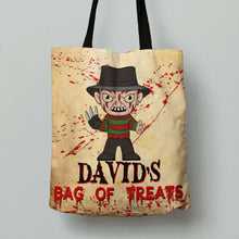 Load image into Gallery viewer, Personalized Horror Kids Halloween Tote Bag Tote Bag PopCulturePrints
