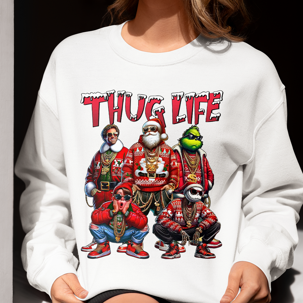 Thug Life Christmas Sweatshirt for Movie Fans