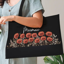 Load image into Gallery viewer, Grandma&#39;s Love Blooms – Personalized Canvas Tote Bag for Special Moments Canvas Tote Bag PopCulturePrints
