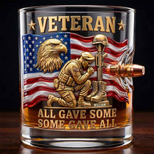 Load image into Gallery viewer, Honor Your Sacrifice - Personalized Veteran Bullet Glass Glass PopCulturePrints
