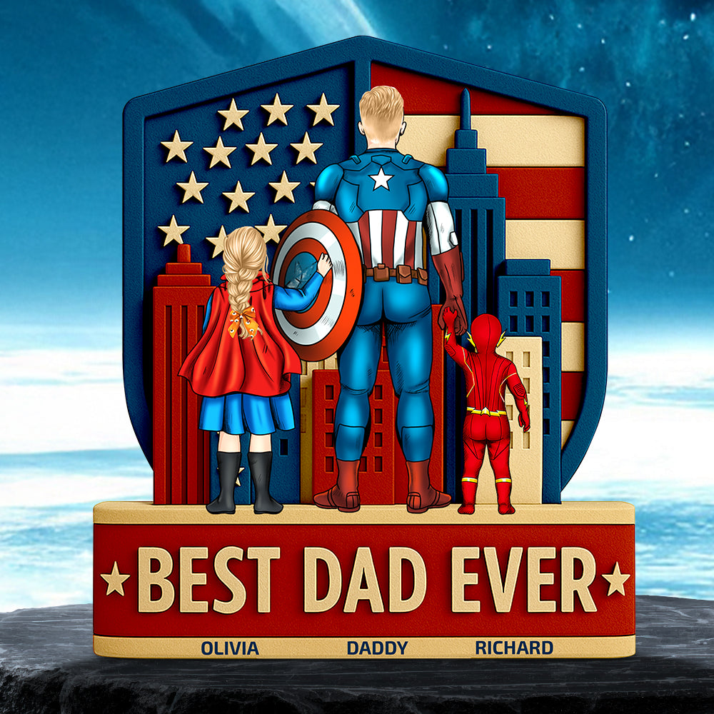 Best Dad Ever Acrylic Plaque - A Personalized Gift for Dads, Grandpas, and More! Shaped Plaques PopCulturePrints