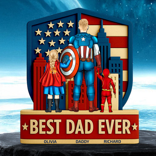 Best Dad Ever Acrylic Plaque - A Personalized Gift for Dads, Grandpas, and More! Shaped Plaques PopCulturePrints
