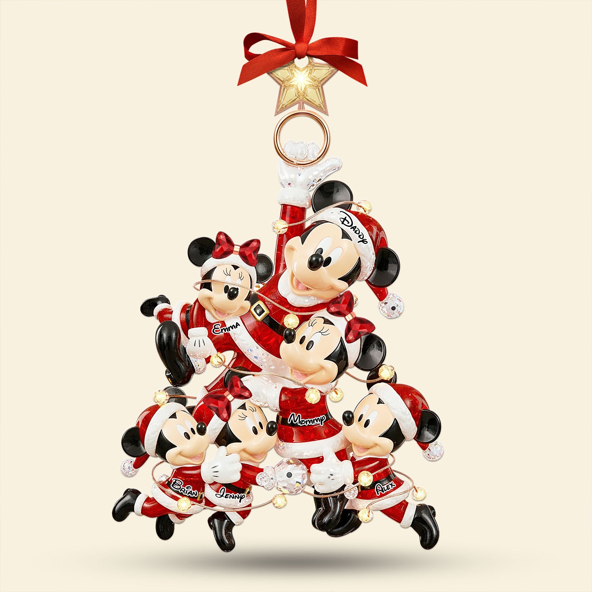 Celebrate Family Togetherness: Playful Family Tree Ornament - Personalized Christmas Gifts Ornament PopCulturePrints