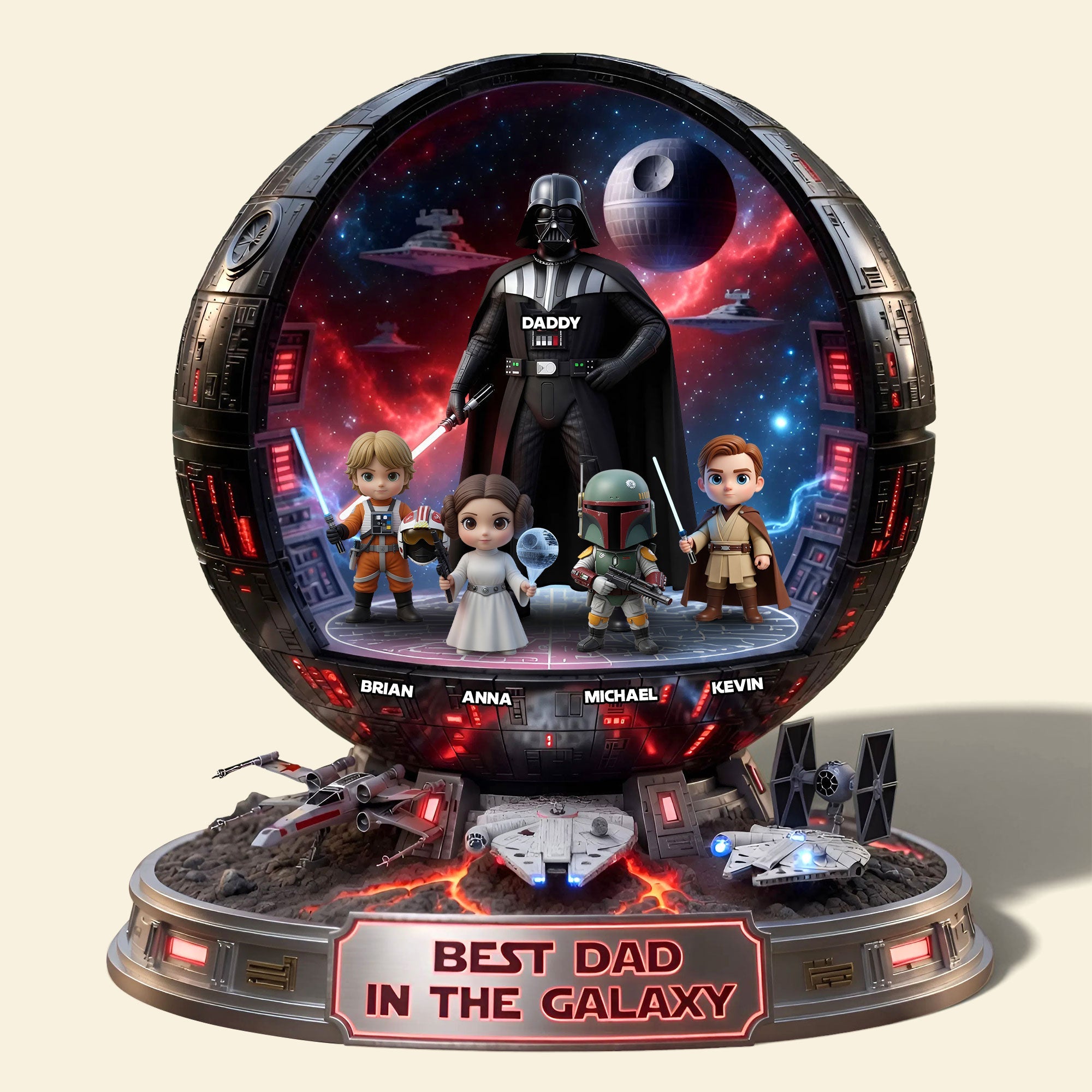“Best Dad In The Galaxy” - Personalized Acrylic Plaque - Unique Gift for Dads and Grandpas Shaped Plaques PopCulturePrints