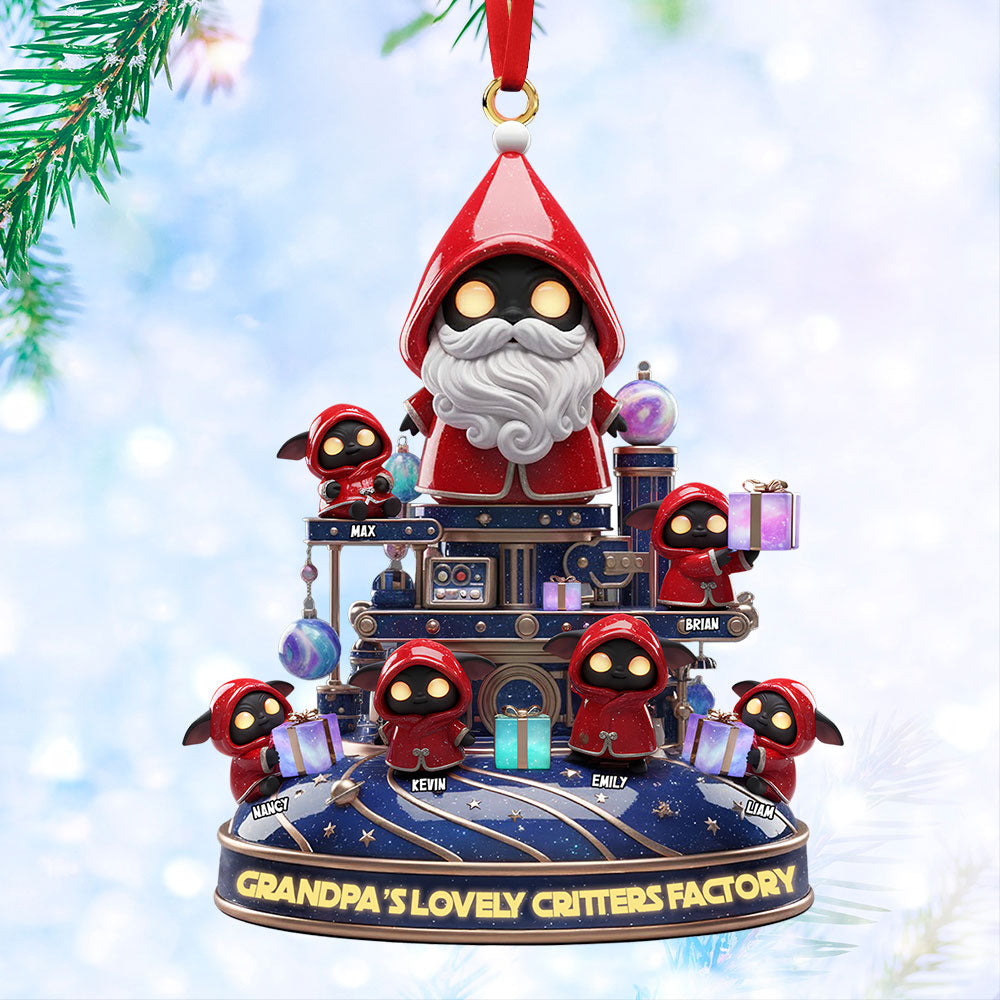 “Bringing Joy from Grandpa's Factory!” Personalized Christmas Ornament Gift for Grandparents, Kids, and Family Ornament PopCulturePrints