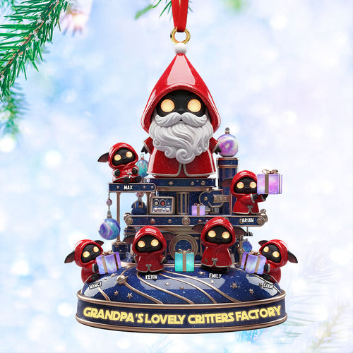 “Bringing Joy from Grandpa's Factory!” Personalized Christmas Ornament Gift for Grandparents, Kids, and Family Ornament PopCulturePrints