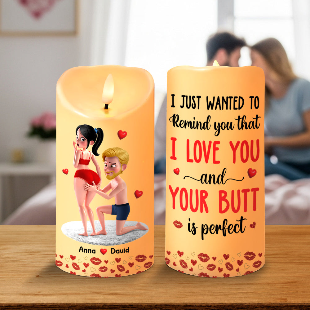 Your Butt Is Perfect - Personalized Funny LED Candle for Couples Led Candle PopCulturePrints