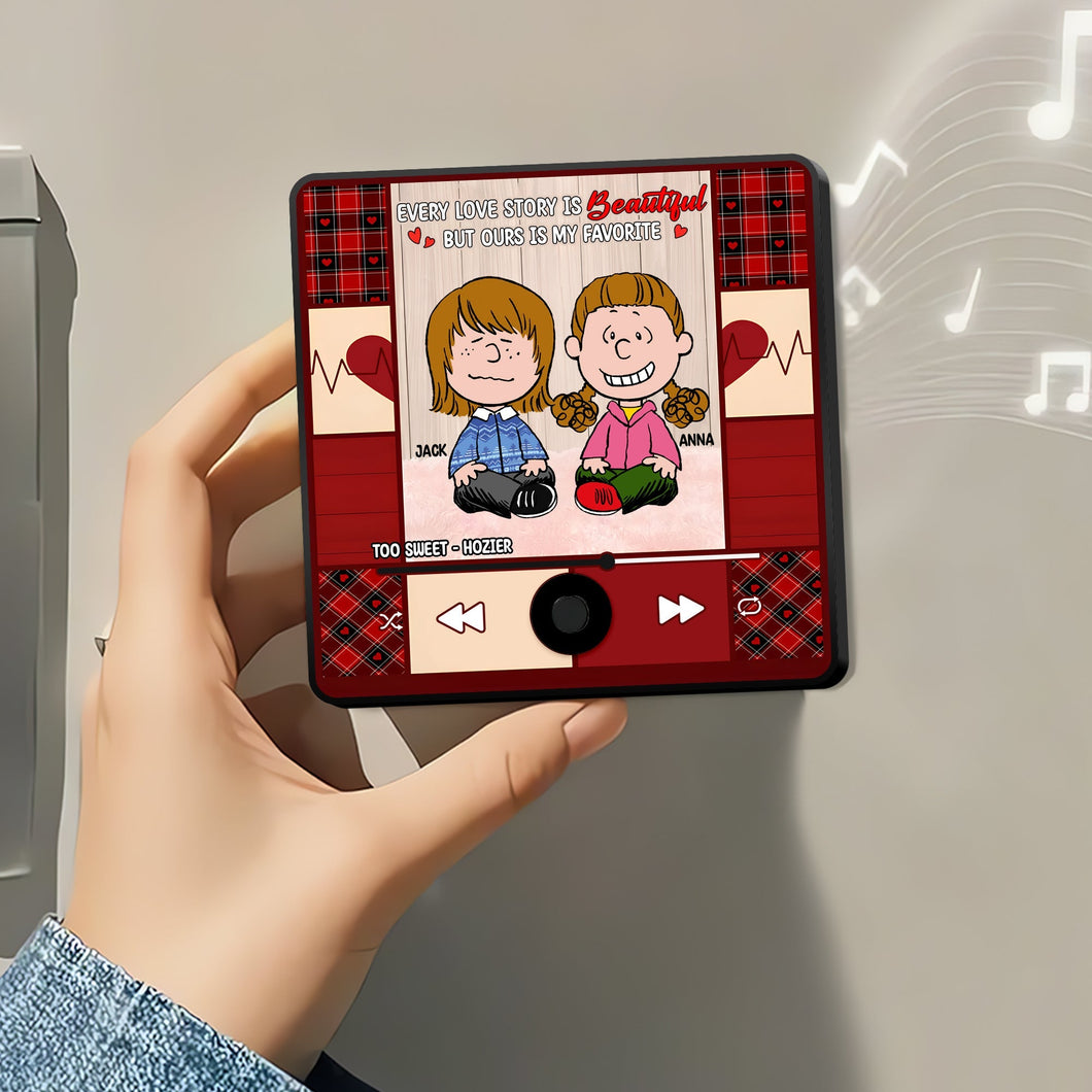Personalized Music Fridge Magnet for Couples - Our Love Story Fridge Magnet PopCulturePrints