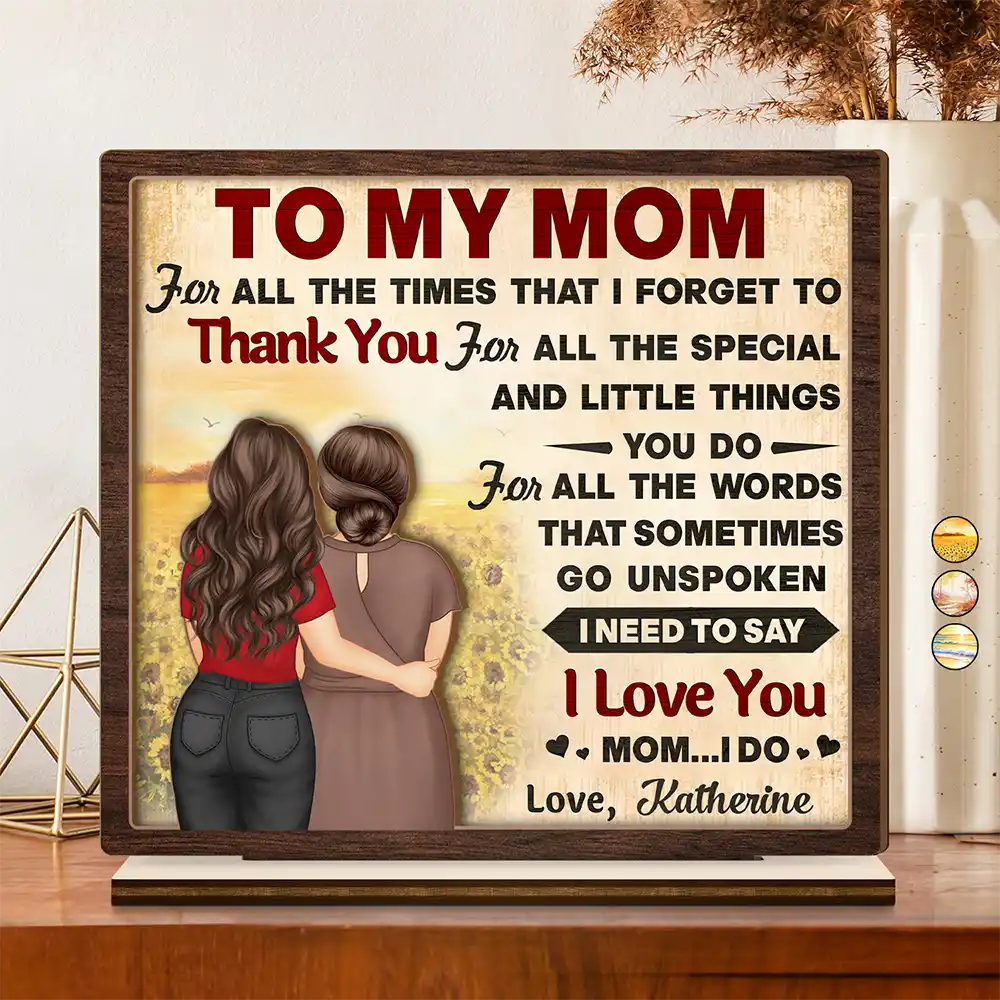 To My Mom, For All The Special Things You Do - Personalized Custom Shaped 2-Layered Wooden Plaque - Gift for Mom and Grandma Wooden Plaque PopCulturePrints
