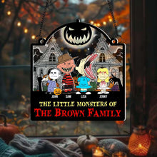 Load image into Gallery viewer, Personalized Halloween Suncatcher Ornament: The Little Monsters of Your Family
