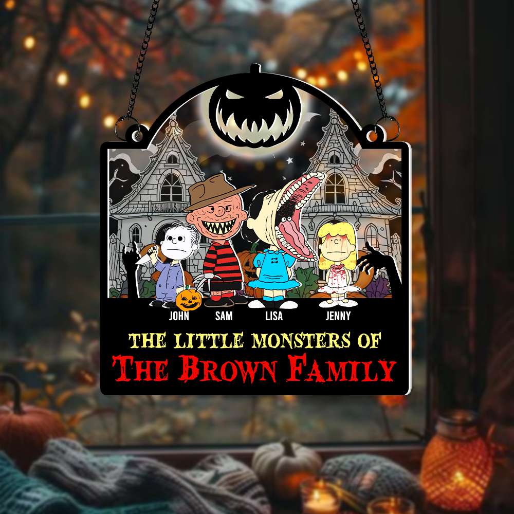 Personalized Halloween Suncatcher Ornament: The Little Monsters of Your Family