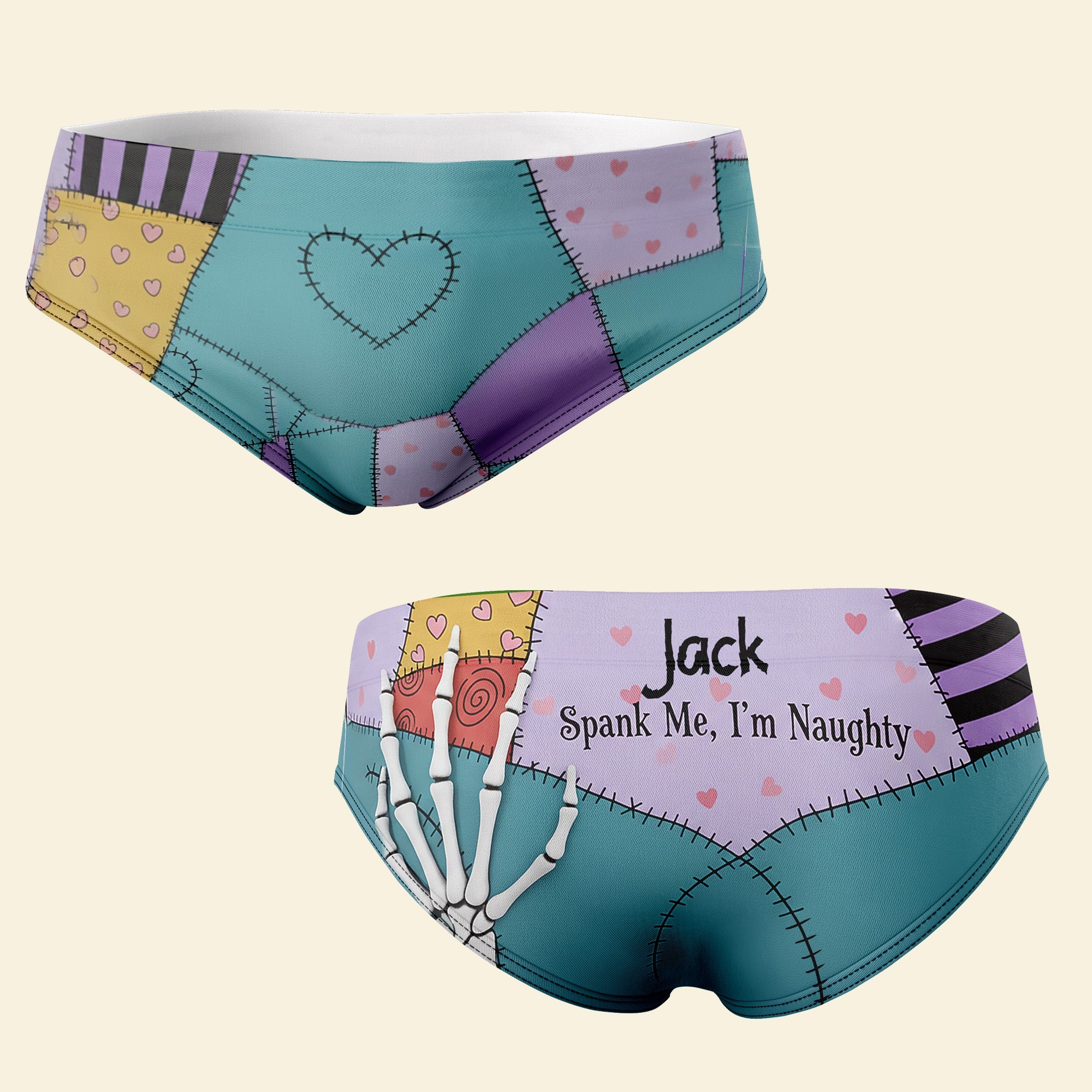 Naughty Fun: 'Spank Me, I'm Naughty' Personalized Women's Briefs - Custom Gift for Wives, Girlfriends, or Best Friends Boxer Briefs PopCulturePrints