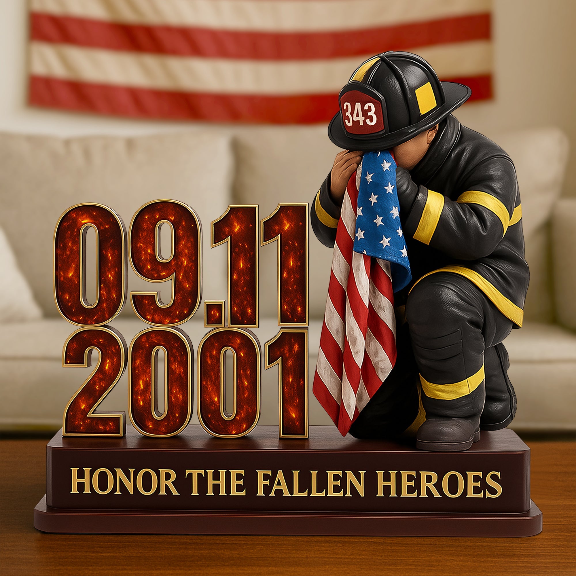 Honor The Fallen Heroes - Personalized Fallen Firefighter Plaque Gift Shaped Plaques PopCulturePrints