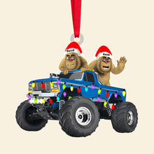 Load image into Gallery viewer, Personalized Bigfoot and Monster Truck Christmas Ornament
