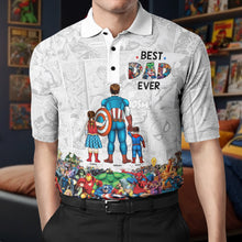 Load image into Gallery viewer, Customizable Superhero Dad 3D Polo Shirt - Father&#39;s Day Gift Polo Shirts PopCulturePrints
