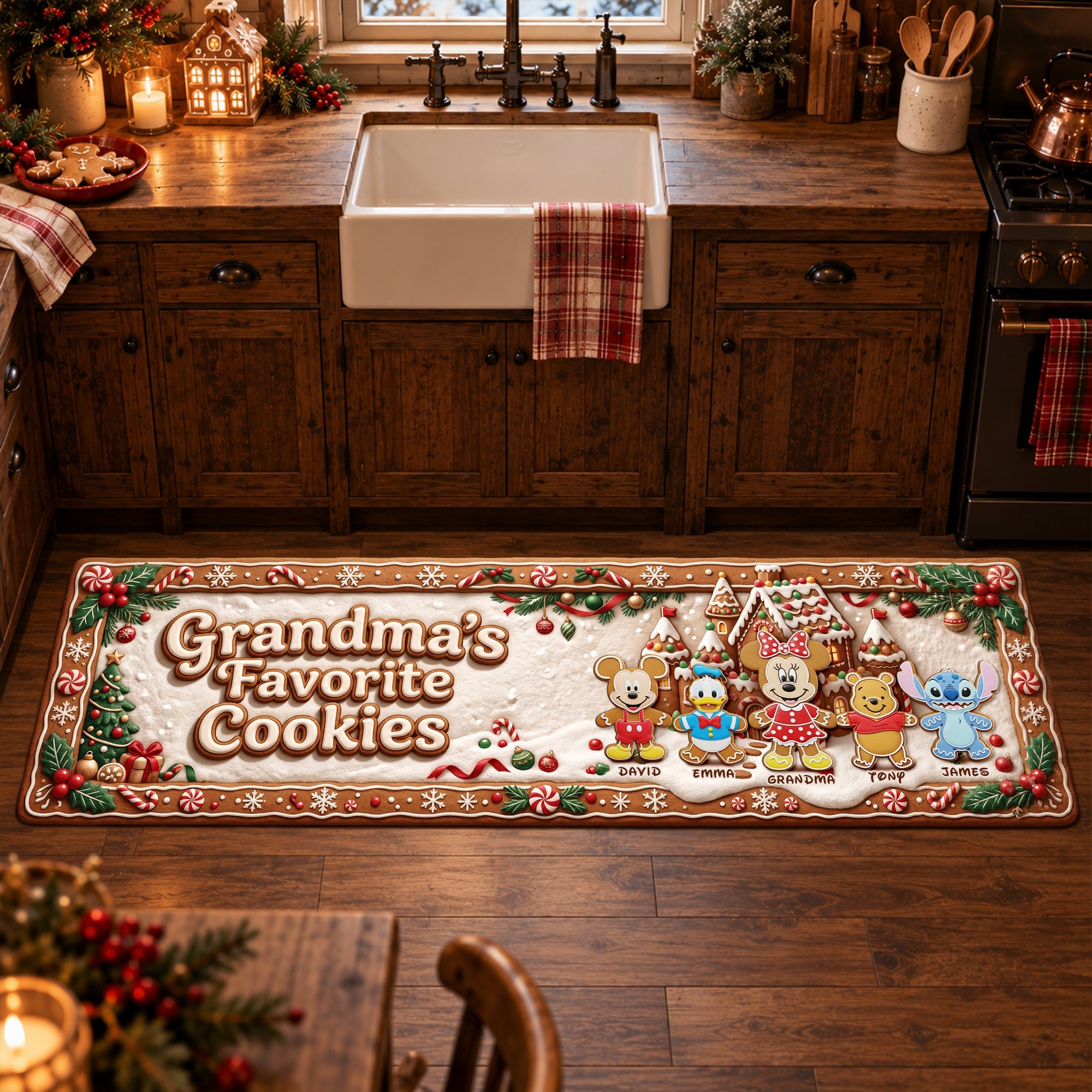 Make Memories with Grandma's Favorite Cookies Runner Rug - Personalized Holiday Gift