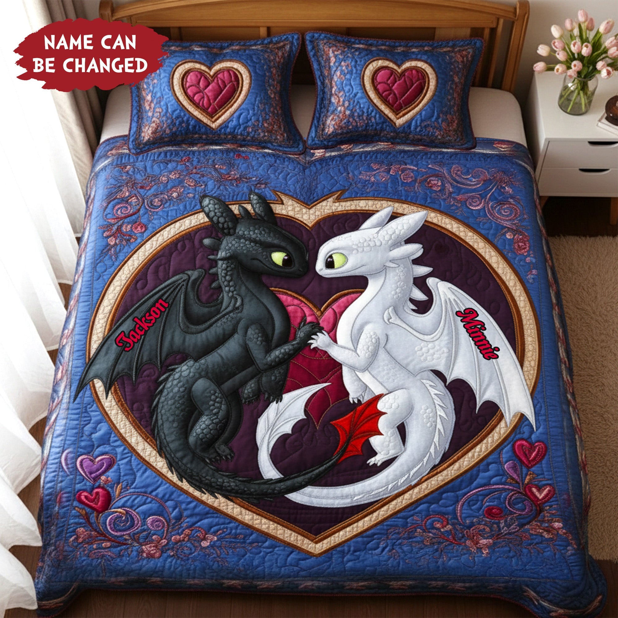 “Love is a Grave Delight” - Naughty Couple Mug - Personalized Gift for Couples, Friends, and Halloween Lovers Bedding Set PopCulturePrints